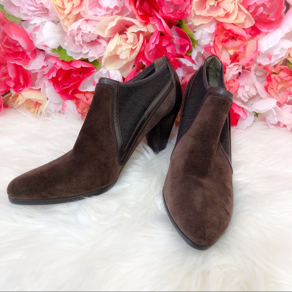 Saks Fifth Avenue Brown Suede Ankle Booties